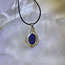 将图片加载到图库查看器，Lapis Lazuli Pendant Necklace 青金石镶嵌吊坠项链
