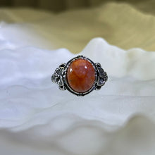 将图片加载到图库查看器，Carnelian Adjustable Ring 南红玛瑙镶嵌活口戒指
