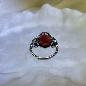 Carnelian Adjustable Ring 南红玛瑙镶嵌活口戒指