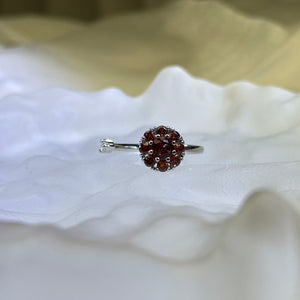 Ruby Garnet Adjustable Ring 酒红石榴石镶嵌活口戒指