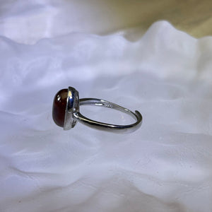 Orange Garnet Adjustable Ring 橙红石榴石镶嵌活口戒指