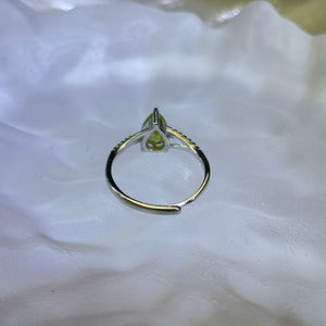 Green Tourmaline Adjustable Ring 绿色碧玺镶嵌活口戒指