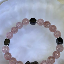 Load image into Gallery viewer, Smoky Quartz PIXIU Red Strawberry Quartz Beads Bracelet 茶水晶貔貅红色草莓晶手串
