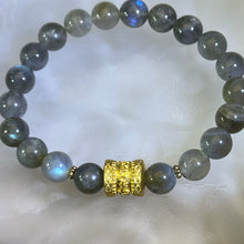 将图片加载到图库查看器，Labradorite Beads Bracelet 拉长石灰月光石手串
