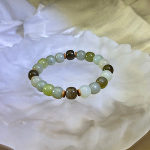 Green Nephrite Beads Bracelet 和田玉多宝碧玉青玉手串