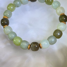 将图片加载到图库查看器，Green Nephrite Beads Bracelet 和田玉多宝碧玉青玉手串
