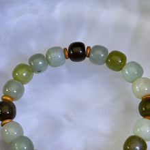 将图片加载到图库查看器，Green Nephrite Beads Bracelet 和田玉多宝碧玉青玉手串
