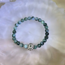 将图片加载到图库查看器，Blue Jade Beads Bracelet 糯种蓝水飘花翡翠手串
