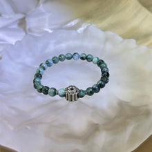 将图片加载到图库查看器，Blue Jade Beads Bracelet 糯种蓝水飘花翡翠手串
