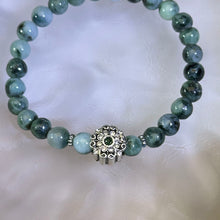 将图片加载到图库查看器，Blue Jade Beads Bracelet 糯种蓝水飘花翡翠手串
