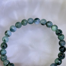 将图片加载到图库查看器，Blue Jade Beads Bracelet 糯种蓝水飘花翡翠手串
