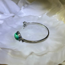 将图片加载到图库查看器，Malachite  Adjustable Bangle 孔雀石镶嵌活口手镯
