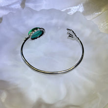 将图片加载到图库查看器，Malachite  Adjustable Bangle 孔雀石镶嵌活口手镯
