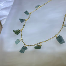 将图片加载到图库查看器，Blue Jade Beads Necklace 糯冰种蓝水翡翠珠链项链
