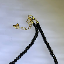 将图片加载到图库查看器，Smoky Quartz Bow Black Spinel Beads Necklace 茶水晶蝴蝶结黑色尖晶石珠链项链
