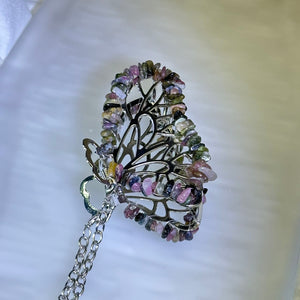 Rainbow Tourmaline Butterfly Hair Claw Clip 彩虹碧玺蝴蝶抓夹