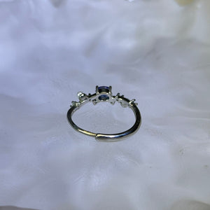 Blue Sapphire Adjustable Ring 蓝色蓝宝石镶嵌活口戒指