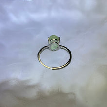 将图片加载到图库查看器，Green Prehnite Adjustable Ring 绿色葡萄石镶嵌活口戒指
