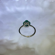 将图片加载到图库查看器，Malachite Clover Adjustable Ring 孔雀石四叶草镶嵌活口戒指
