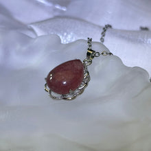 Load image into Gallery viewer, Red Strawberry Quartz Pendant 红色草莓晶镶嵌吊坠
