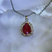 Load image into Gallery viewer, Red Strawberry Quartz Pendant 红色草莓晶镶嵌吊坠
