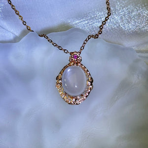 Rose Quartz Pendant 粉水晶镶嵌吊坠