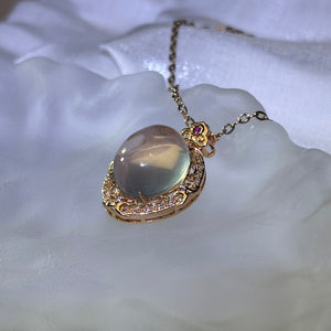 Rose Quartz Pendant 粉水晶镶嵌吊坠