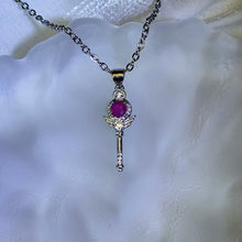 Load image into Gallery viewer, Pink Ruby Wand Pendant 粉色红宝石镶嵌权杖吊坠
