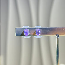 将图片加载到图库查看器，925 Silver Amethyst Earrings 紫水晶镶嵌银耳钉
