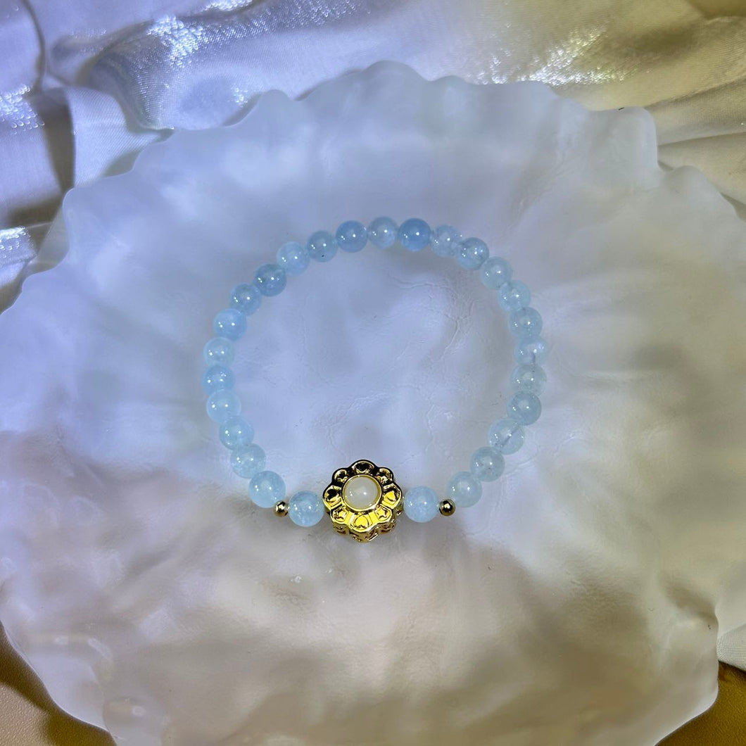 Aquamarine Beads Bracelet 海蓝宝手串