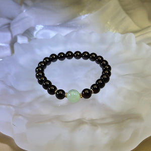 Ruby Garnet Green Prehnite Beads Bracelet 酒红石榴石绿色葡萄石手串