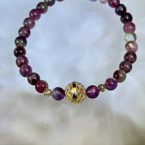 Pink Tourmaline Beads Bracelet 粉色碧玺手串