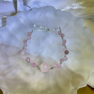 Rose Quartz Beads Bracelet 粉水晶珠链手链