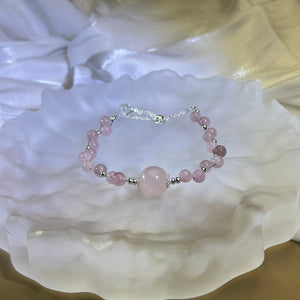 Rose Quartz Beads Bracelet 粉水晶珠链手链