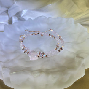 Rose Quartz Star Beads Bracelet 粉水晶星星珠链手链