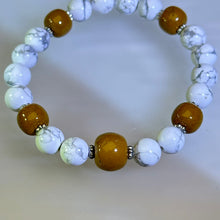 Load image into Gallery viewer, Hawlite Yellow Jasper Beads Bracelet 白松石黄色阿拉善玛瑙手串
