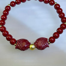 Load image into Gallery viewer, Cinnabar Double Fish Beads Bracelet 紫金砂朱砂双鱼手串
