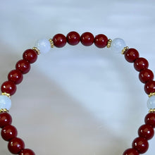 Load image into Gallery viewer, Cinnabar White Jade Beads Bracelet 紫金砂朱砂细糯种白色翡翠手串
