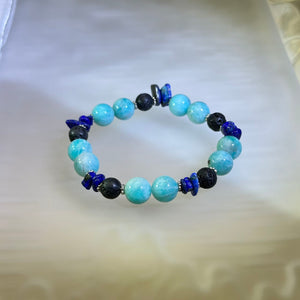 Amazonite Lava Beads Bracelet 天河石火山石手串