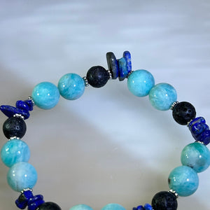 Amazonite Lava Beads Bracelet 天河石火山石手串