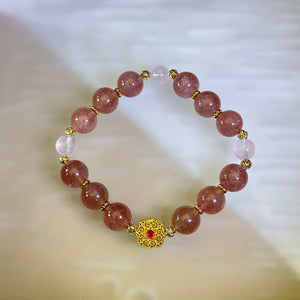 Red Strawberry Beads Bracelet 红色草莓晶手串