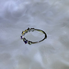 将图片加载到图库查看器，Amethyst Love Heart Adjustable Ring 紫水晶镶嵌爱心活口戒指
