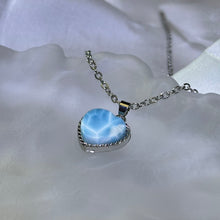 Load image into Gallery viewer, Larimar Love Heart Pendant 海纹石爱心镶嵌吊坠
