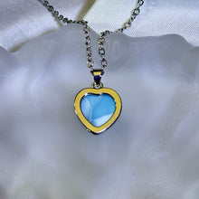 Load image into Gallery viewer, Larimar Love Heart Pendant 海纹石爱心镶嵌吊坠
