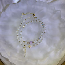 Load image into Gallery viewer, Moonstone Purple Kunzite Beads Bracelet 冰长石月光石紫锂辉珠链手链
