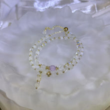 Load image into Gallery viewer, Moonstone Purple Kunzite Beads Bracelet 冰长石月光石紫锂辉珠链手链
