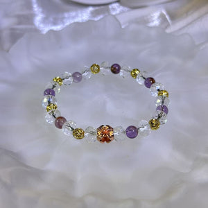 Clear Quartz Amethyst Beads Bracelet 白水晶紫水晶手串