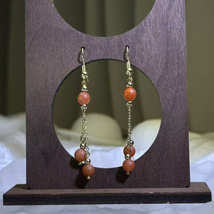 14K Gold Filled Carnelian Earrings 南红玛瑙14K注金耳钩