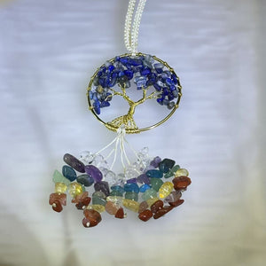 Lapis Lazuli Multi-Crystals Tree of Life Ornament Car Charm Bag Charm 青金石多宝多宝水晶生命之树挂饰车挂包挂