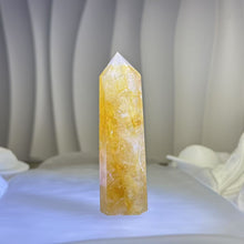 Load image into Gallery viewer, Yellow Hematoid Quartz Pointed Tower 黄胶花水晶单尖六棱柱
